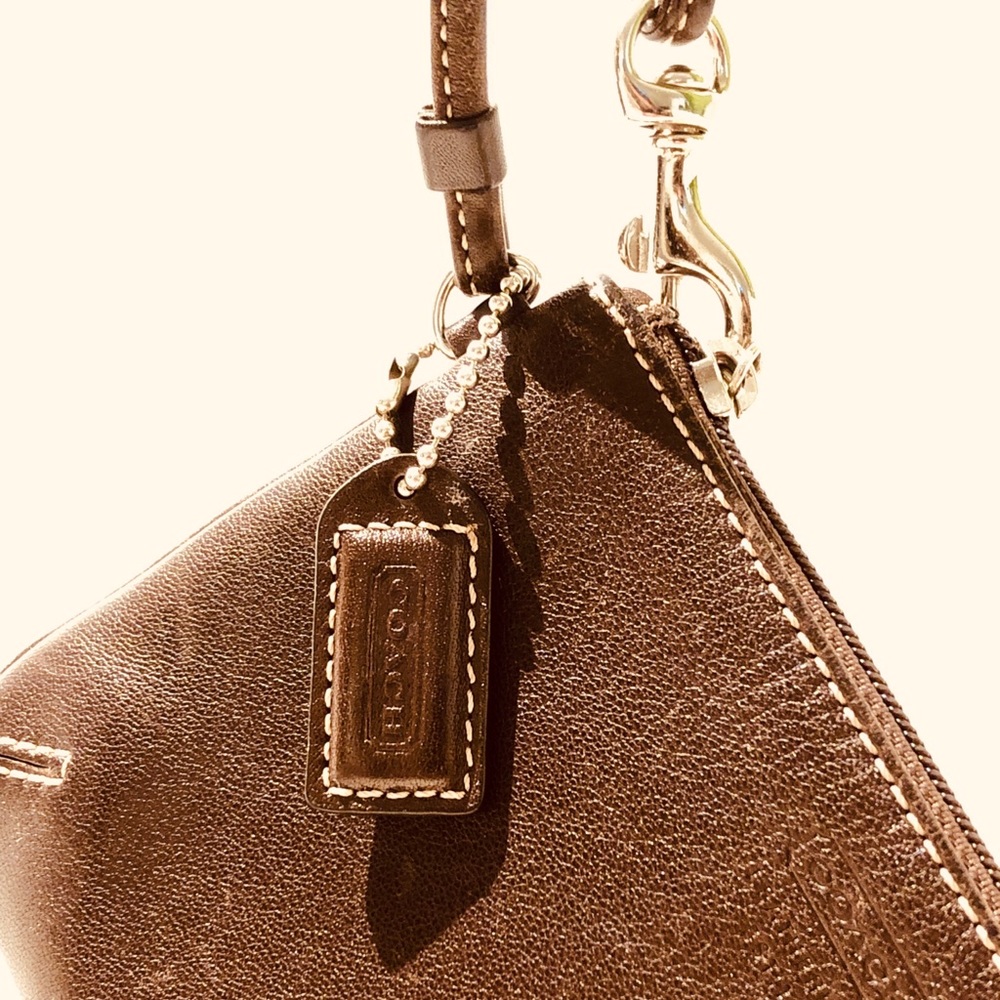 Coach mahogany leather wristlet